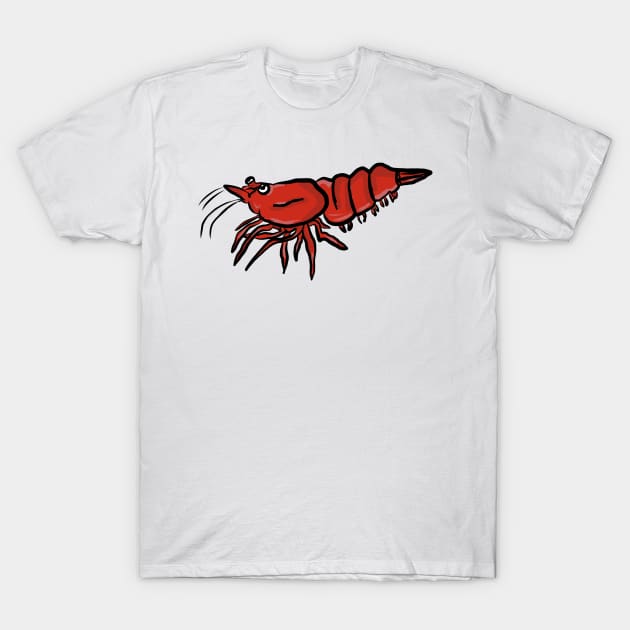 Cherry Shrimp T-Shirt by RoserinArt